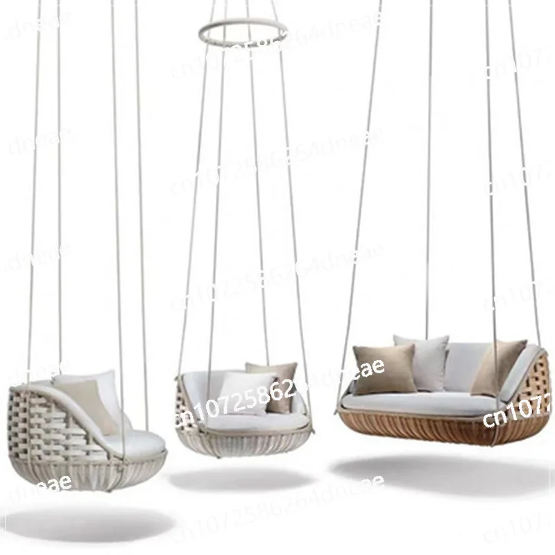 Balkon Hängen Stuhl Doppel Hängenden Korb Pastoralen Outdoor Freizeit Schaukelstuhl Schaukel Rattan Stuhl