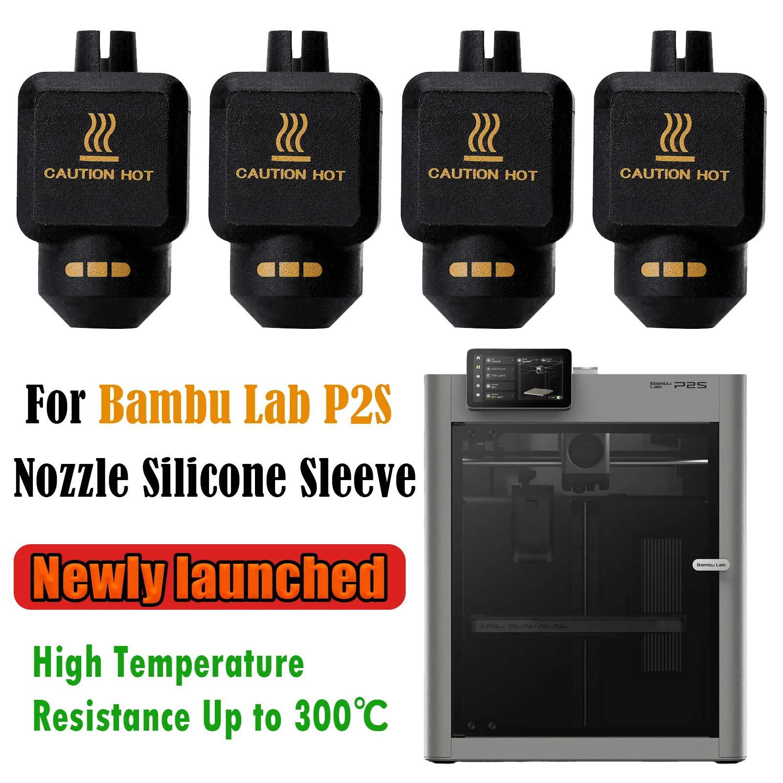 Silikon Socken Für Bambu Lab P2S Fall 3D Drucker Heizung Block Silikon Hülse Bambulab P2S Hotend Wärmedämmung Fall Abdeckung Image
