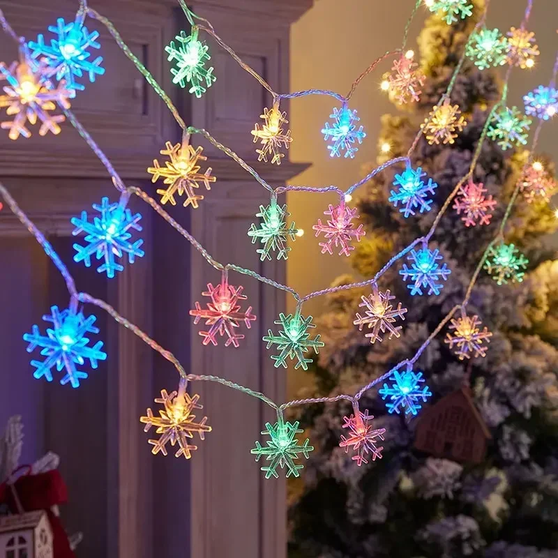 LED Lichter String Schneeflocke Girlande Licht USB Stecker Weihnachten Baum Licht Ästhetische Raum Dekoration Hochzeit Party Neujahr Dekor Image