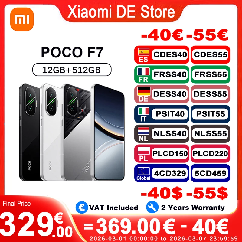 POCO F7 Global Version Snapdragon®8S Gen 4 Massive 6500mAh Battery 50MP Sony Camera With OIS 6.83 ”1.5K 120Hz AMOLED Display Image