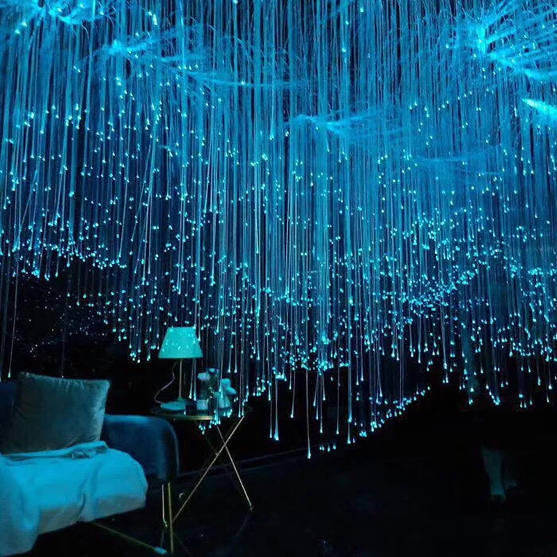 700 m/Rolle, 1,5 mm Durchmesser, hochwertiges, glitzerndes, seitlich emittierendes PMMA-Glasfaserkabel aus Kunststoff Image