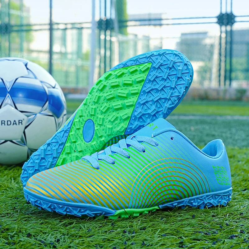 Unisex-Jugend-Fußballschuhe, leichte Fußballschuhe für das Spieltraining, verbesserter Griff, langlebig, TF, bequem, atmungsaktiv Image