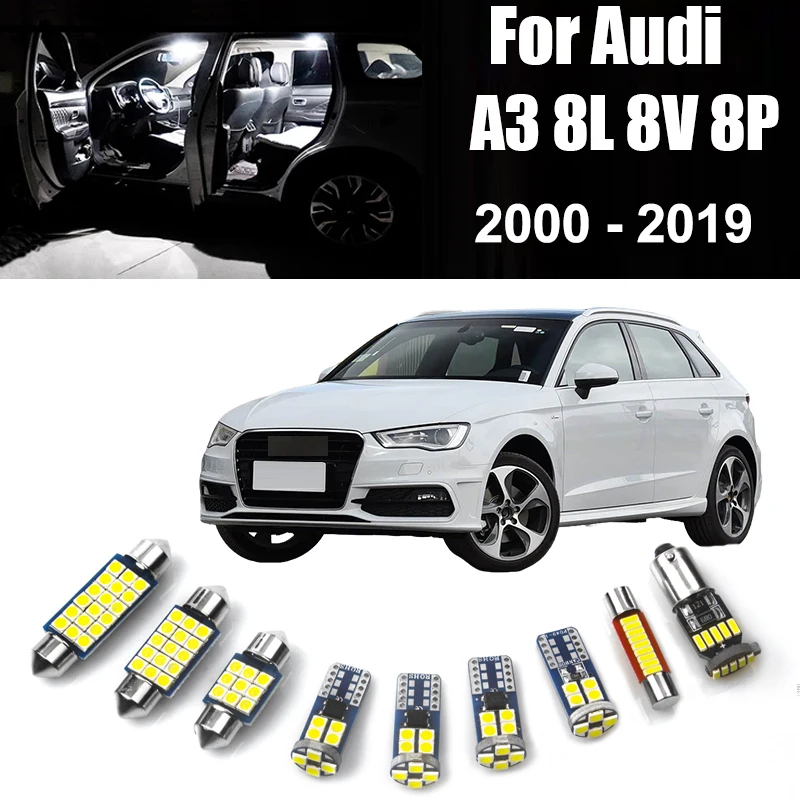 Für Audi A3 8L 8V 8P S3 RS3 12V Auto Led-lampen Kit Innen Karte Dome lampe Eitelkeit Spiegel Licht Handschuhfach Stamm Licht Zubehör