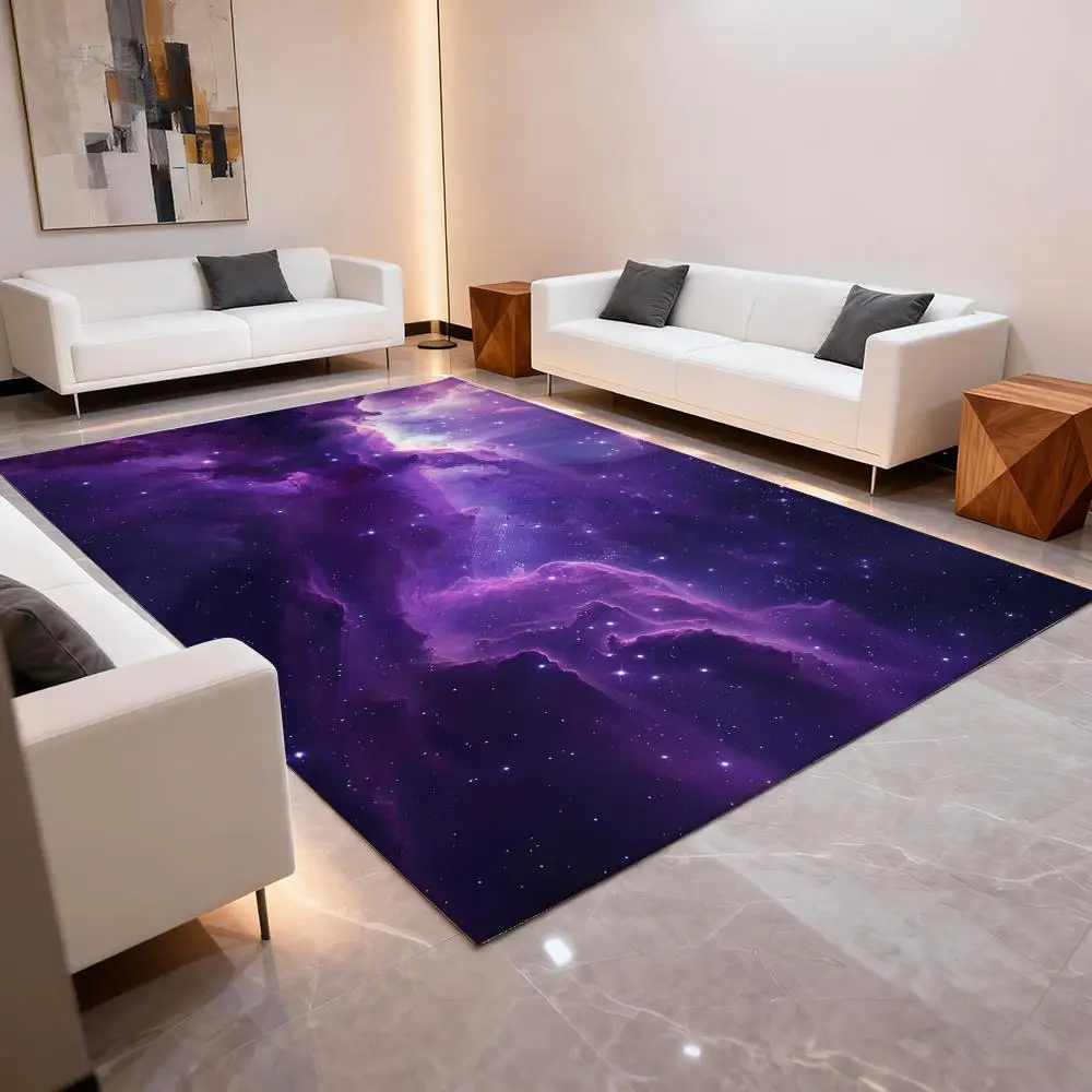 Lila Galaxy-Bodenmatte, Ultra-Mikrofaser-Boden- und Badematte, dickerer Plüsch-TPR-Rückseite, super saugfähig, schnell trocknend Image