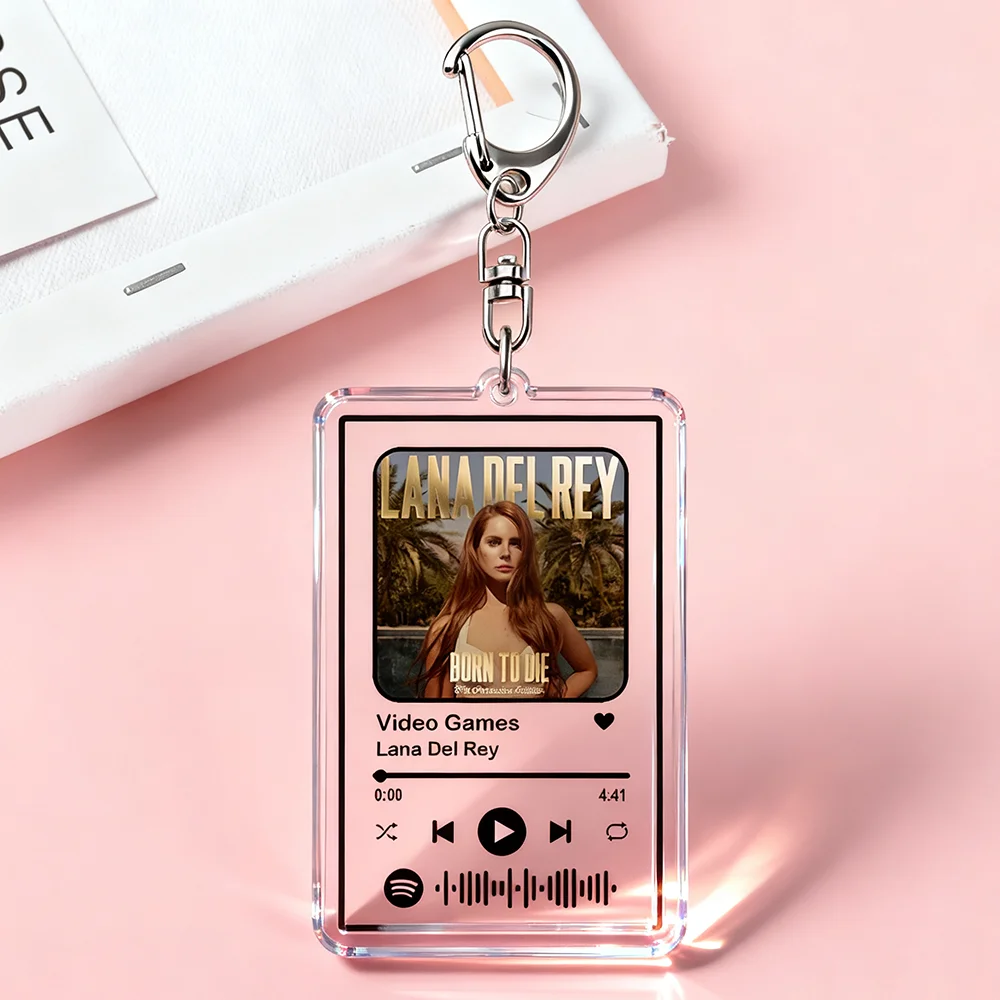 Lana Del Rey Songs Schlüsselanhänger für Damen, Accessoires, Tasche, junge und schöne Videospiele, Brooklyn Baby Keyings, Schmuck, Fans, Geschenke Image