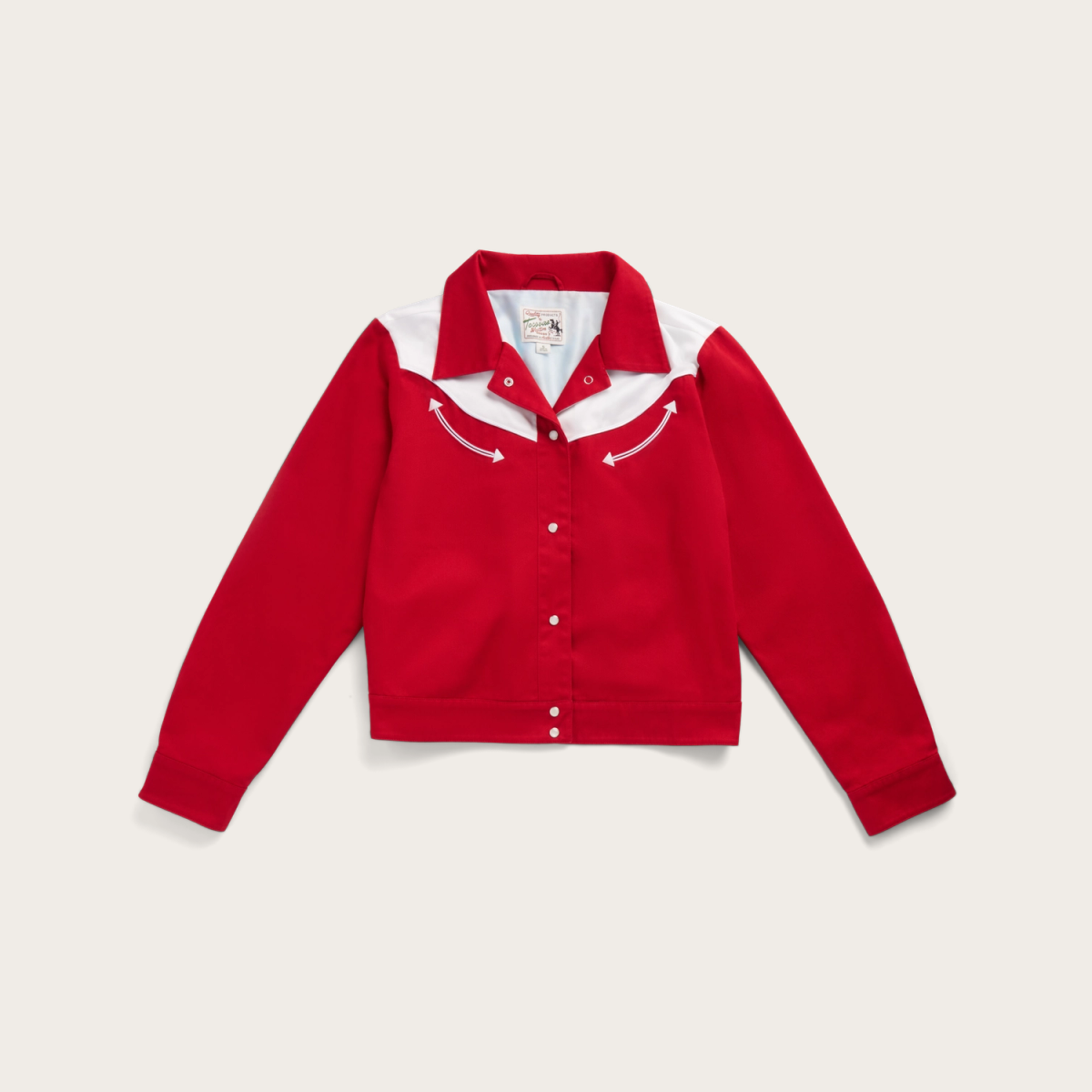 Tecovas Women's Dolly Jacket, Red/White, Cotton, Size Medium