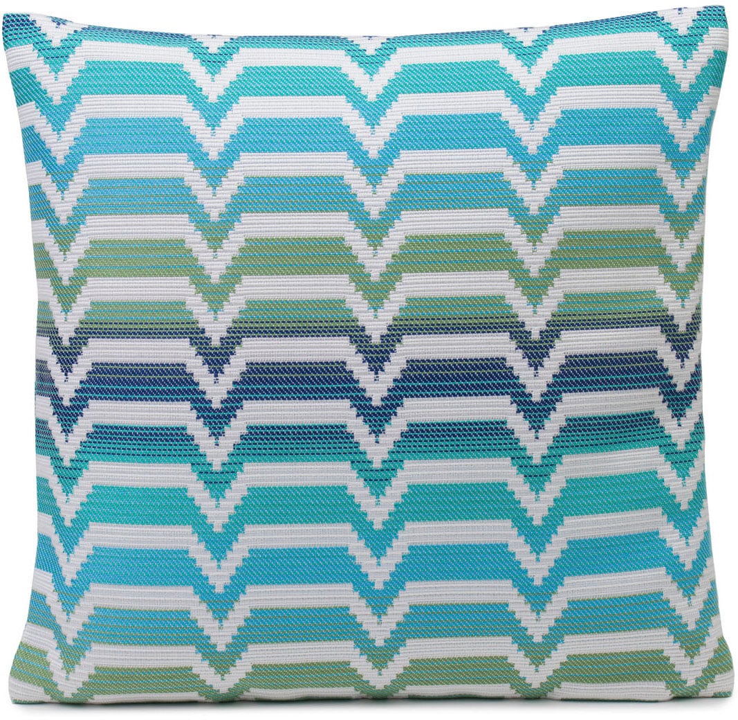 Kissenhülle GÖZZE "Naxos" Gr. 2, bunt (grün, weiß, türkis), B:50cm L:50cm, Polyester, Obermaterial: 55% Polyacryl, 45% Polypropylen, Kissenbezüge, Kissenhülle