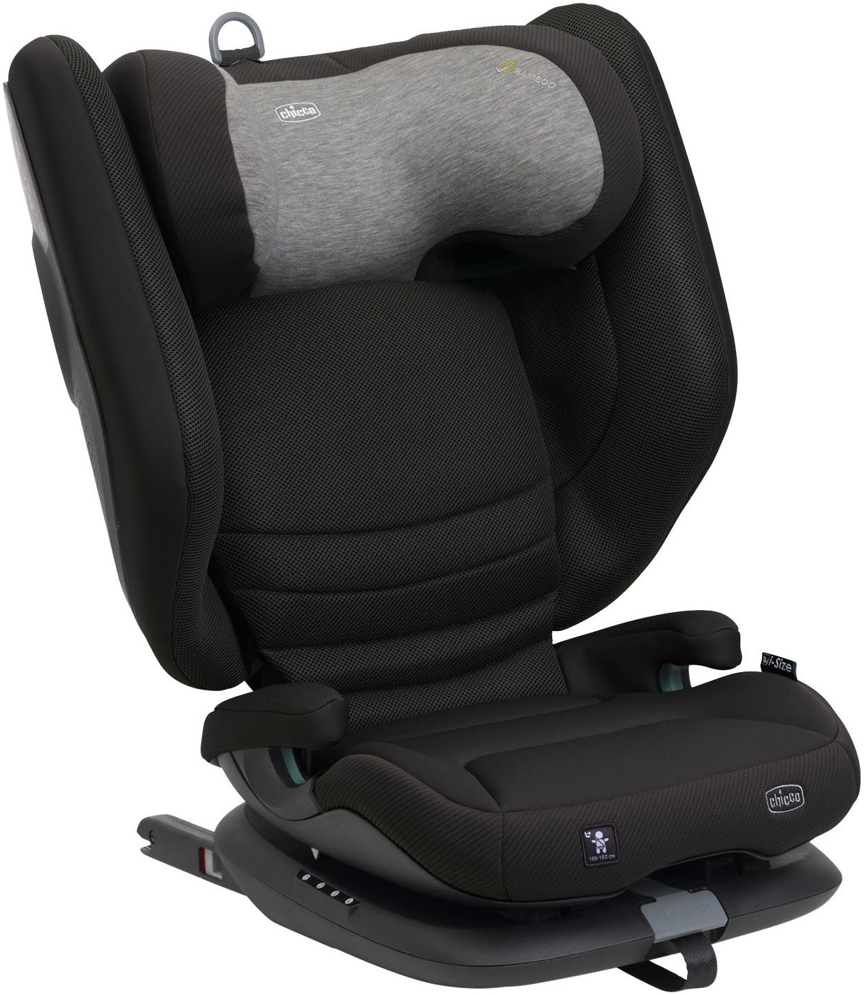 Autokindersitz CHICCO "Fold & Go I-Size", Baby, posh schwarz, Materialmix, Kindersitze