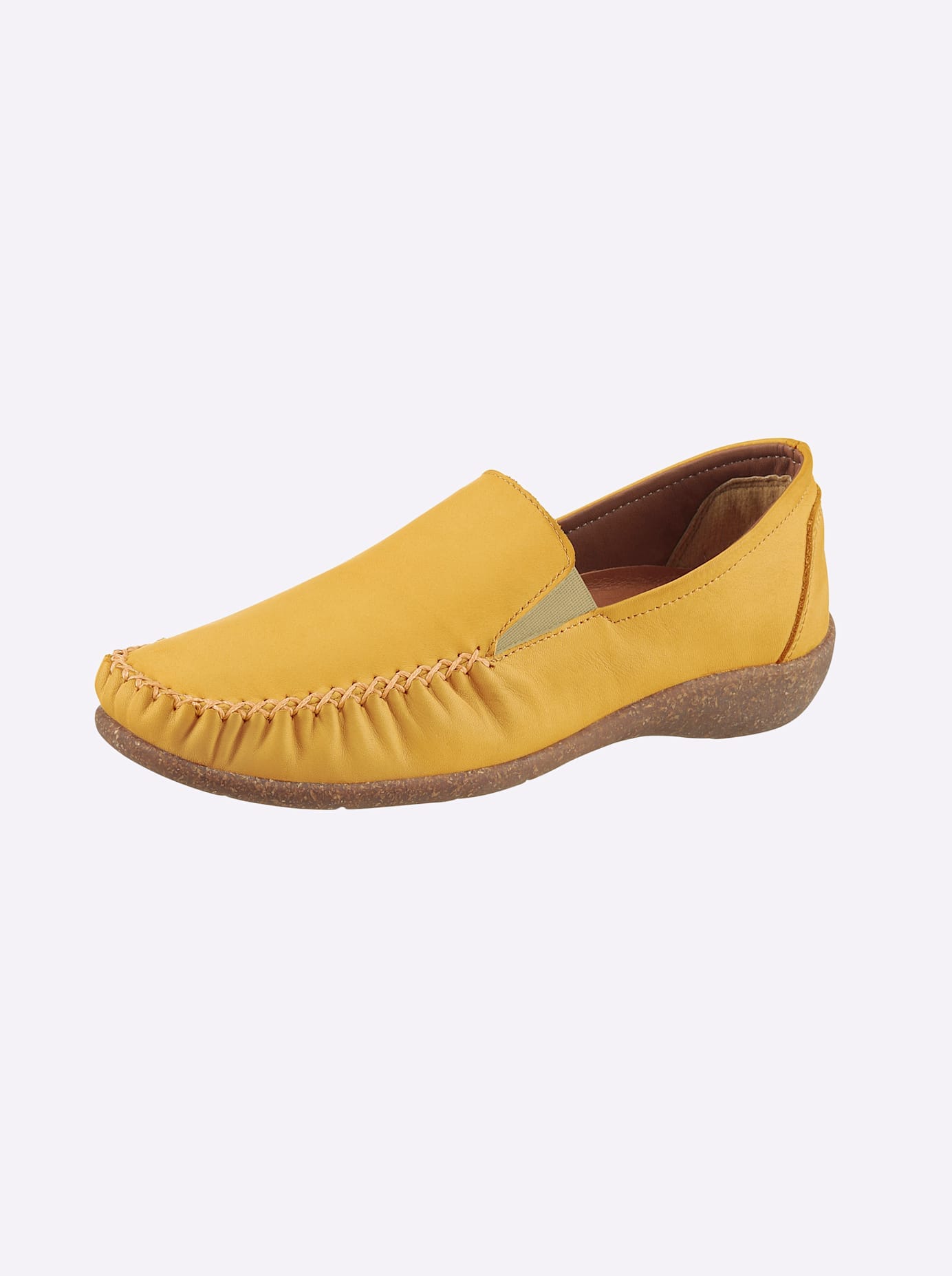 Slipper LORETTA, Damen, Gr. 40, gelb, Glattleder, Schuhe Slipper