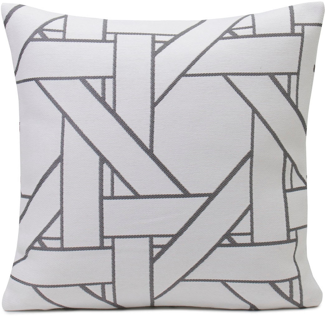 Kissenhülle GÖZZE "Lombok" Gr. 1, grau (anthrazit, weiß), B:40cm L:40cm, Polyester, Obermaterial: 60% Polypropylen, 40% Polyacryl, Kissenbezüge, Kissenhülle