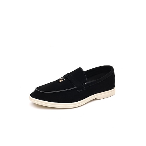 Herren Lässig Hochzeit Wildleder Bequem Rutschfest Loafer Schwarz Braun Grau Sommer Frühling Herbst Image