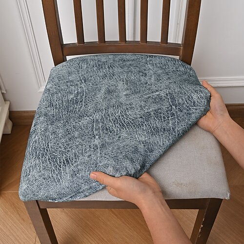 Elastische, wasserdichte Stuhlhussen (1/4/6er-Pack), staubdicht und kratzfest, universeller Stuhlschutz, strapazierfähiger und stilvoller Sitzbezug für Esszimmerstühle und Hocker. Image