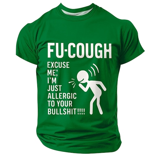 Herren Lustiger Slang T Shirt Kurzarm T-Shirt 3D-Druck Rundhalsausschnitt Hemd Mode Täglich Täglich Straße Blau Schwarz Rote Sommer Frühling Bekleidung S M L XL XXL XXXL Image