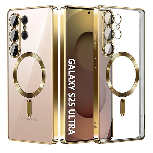 Handy Hülle Handyhüllen Für Samsung Galaxy S26 Ultra Plus S25 S25 Edge S24 S23 S22 Plus Ultra Rückseite Transparent Magnetisch Stoßfest Retro TPU Image