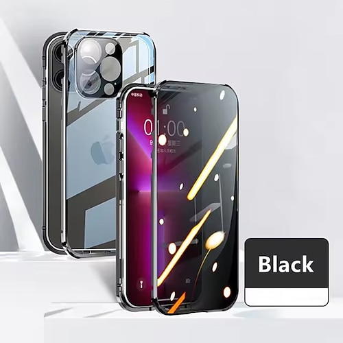 Handy Hülle Handyhüllen Für iPhone 17 Pro Max 17 Air 16 15 14 Pro Max Plus Magnetische Adsorption Kristallklar Abnehmbar Transparent Magnetisch Rüstung Gehärtetes Glas Metall Image