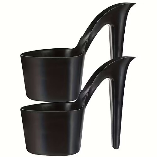 2 moderne High-Heel-Pflanzgefäße – robuste Kunststoff-Töpfe für den Innenbereich, geeignet für Haus und Garten, erhältlich in Schwarz, Weiß und Rosa Image