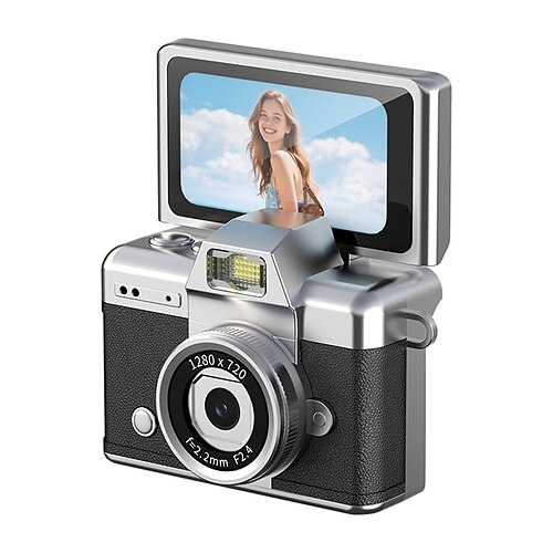 Mini Digital-Kamera mit 1,47 Zoll LCD-Bildschirm 1080p Mini Retro Digitalkamera Schlüsselanhänger mit Klappbildschirm Gefühl von alten 90er-Fotografien Schlüsselanhänger Größe Geburtstags- und Image