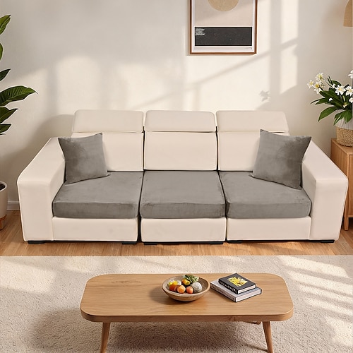 1/2/3 Stück einfarbige, elastische Sofakissenbezüge aus silberfuchsfarbenem Samt, universelle Samt-Sofaüberzüge im europäischen Stil, weich und strapazierfähig, perfekt für die Heimdekoration und zum Image