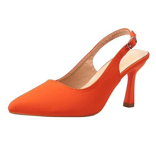 Damen Absätze Pumps Rosa Schuhe Abendschuhe Übergrössen Täglich Arbeit Party Einfarbig Stiletto Spitze Zehe Elegant Mode Minimalismus Kunstleder Schnalle Rosa Orange Image