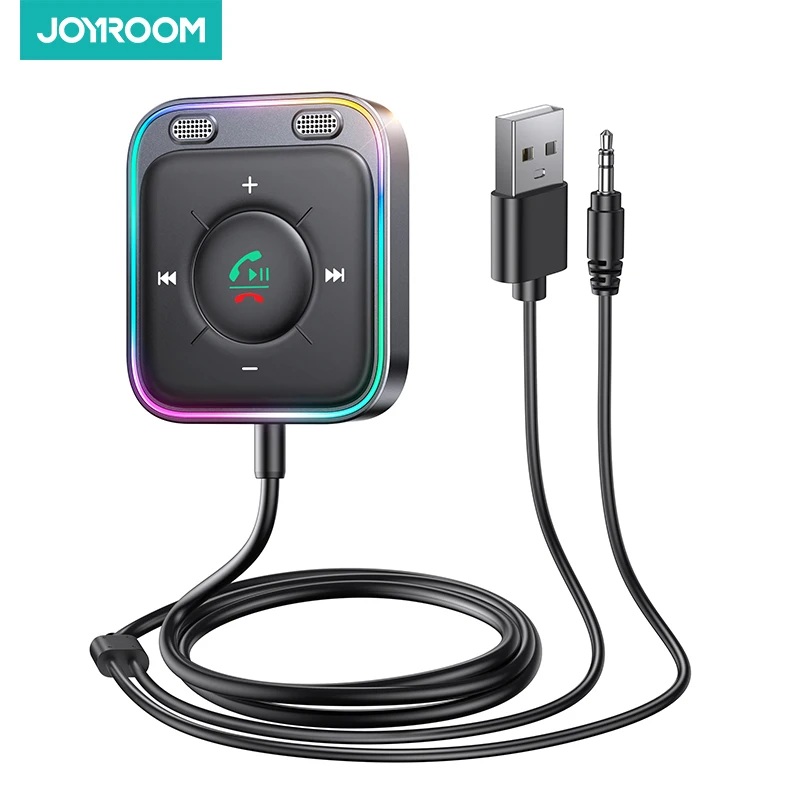 Joyroom bluetooth 5,4 drahtloser empfänger auto adapter verbessert dual mics enc geräusch unterdrückung 3,5mm aux auto bluetooth empfänger Image