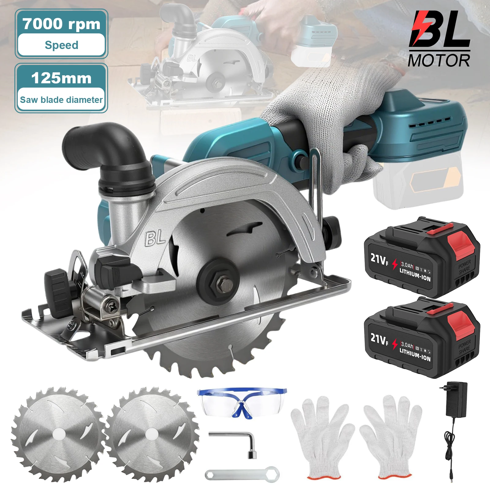 Makita – scies circulaires électriques sans balais, outil de coupe sans fil de 5 pouces, outils portatifs pour le travail du bois, batterie 21V