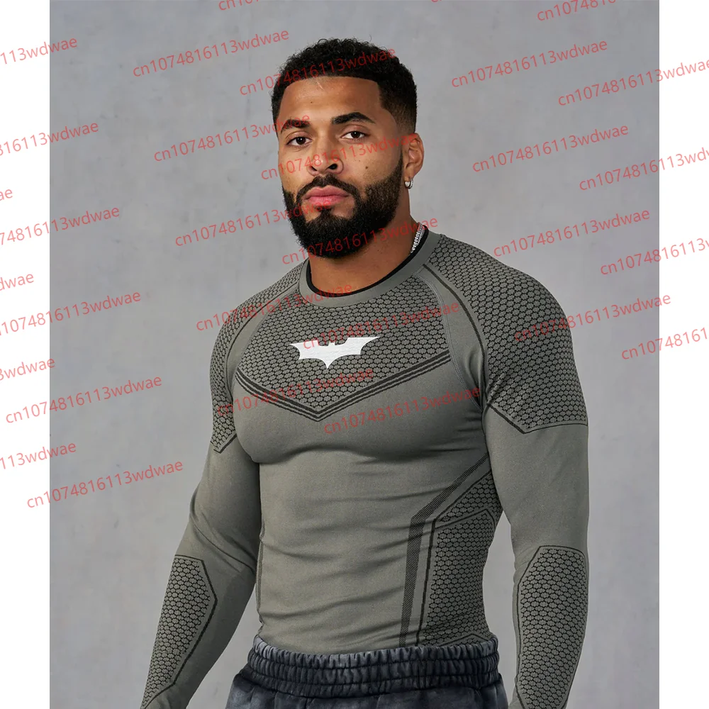 Batman Gym T-Shirt Unisex Classic Gothic T-Shirt Superheld T-Shirt Muscle Fashion Retro Langarm Hip-Hop-Shirts Fitness T-Shirt