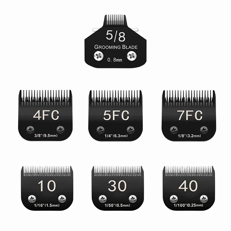 Abnehmbare Klingen für die Hundepflege, kompatibel mit Andis 4FC Cut Länge 1/2"(13mm), die meisten Haarschneidemaschinen der A5, Wahl KM-Serie, Schwarz Image