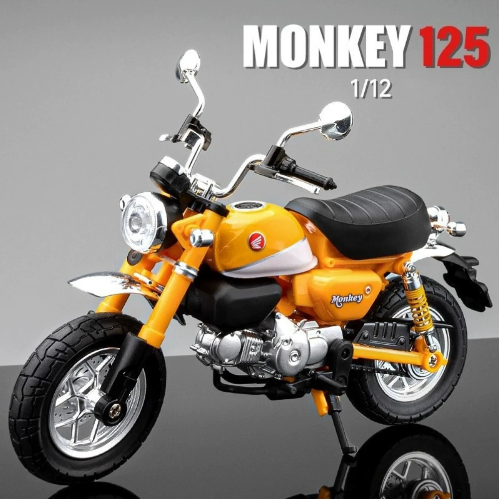 1:9 Honda Monkey R NineT Miniatur-Motorrad-Legierungsmodelle, Druckguss-Spielzeugautos mit Sound, Licht, Fahrzeuge, Junge, Sammeln von Hobby-Geschenken