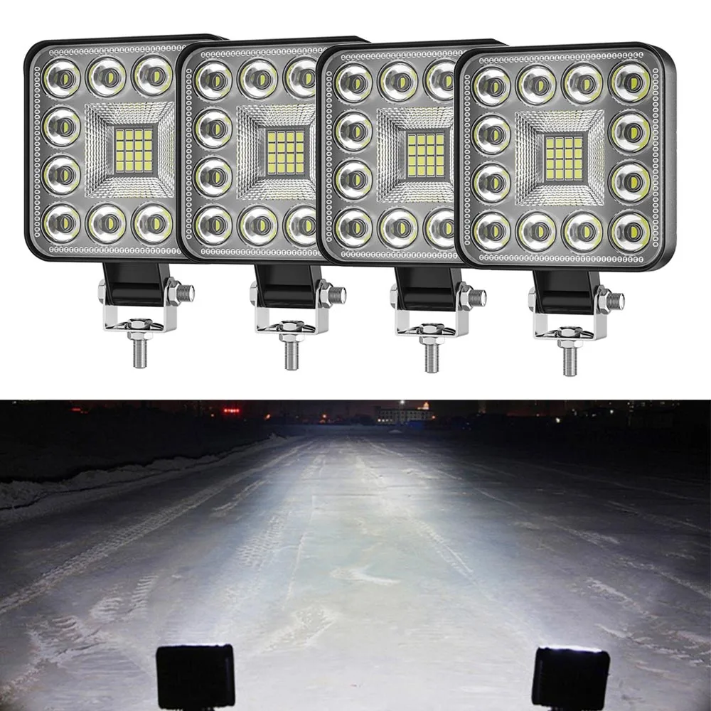 2/4/8 stücke 12v 24v 84w led bar offroad quadratisch led arbeits licht scheinwerfer für jeep lkw 4 x4 auto suv atv barra led scheinwerfer Image