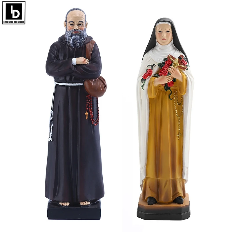 Resina arcivescovo sacerdote Nun gesù dio statua vergine maria Madonna giuseppe scultura religiosa cattolica figurine di pasqua decorazione