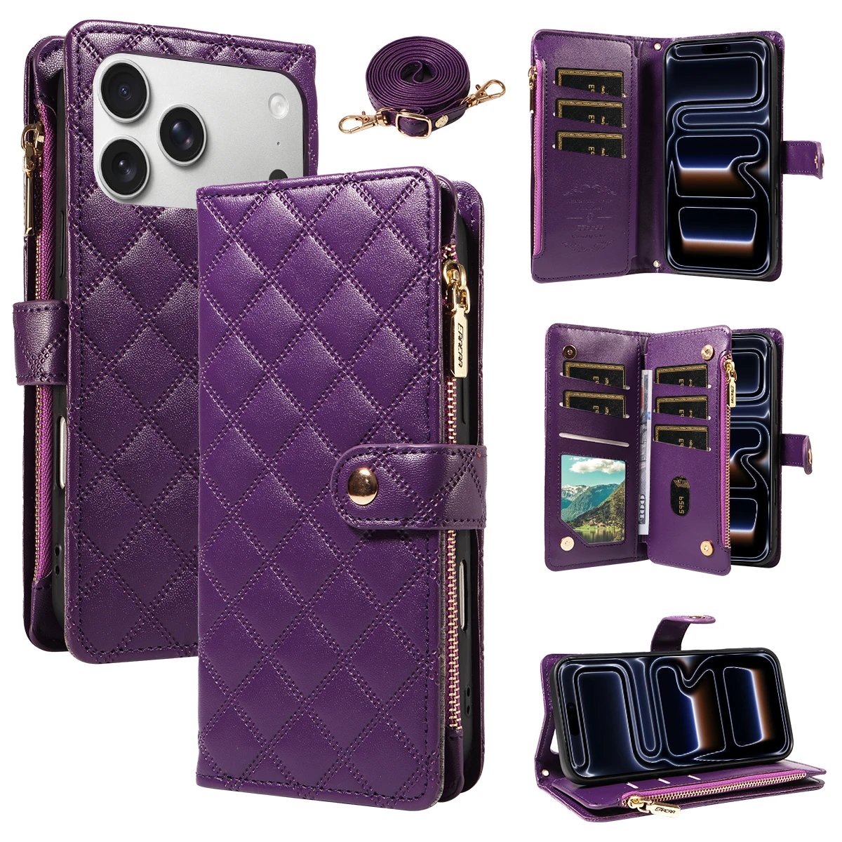Kunstleder Handyhülle für Samsung Galaxy A56 A54 A36 A26 A16 A06 A05 A34 A32 A22 A21SA13 A14 A15Serie Anti-Drop Wallet Cover Image