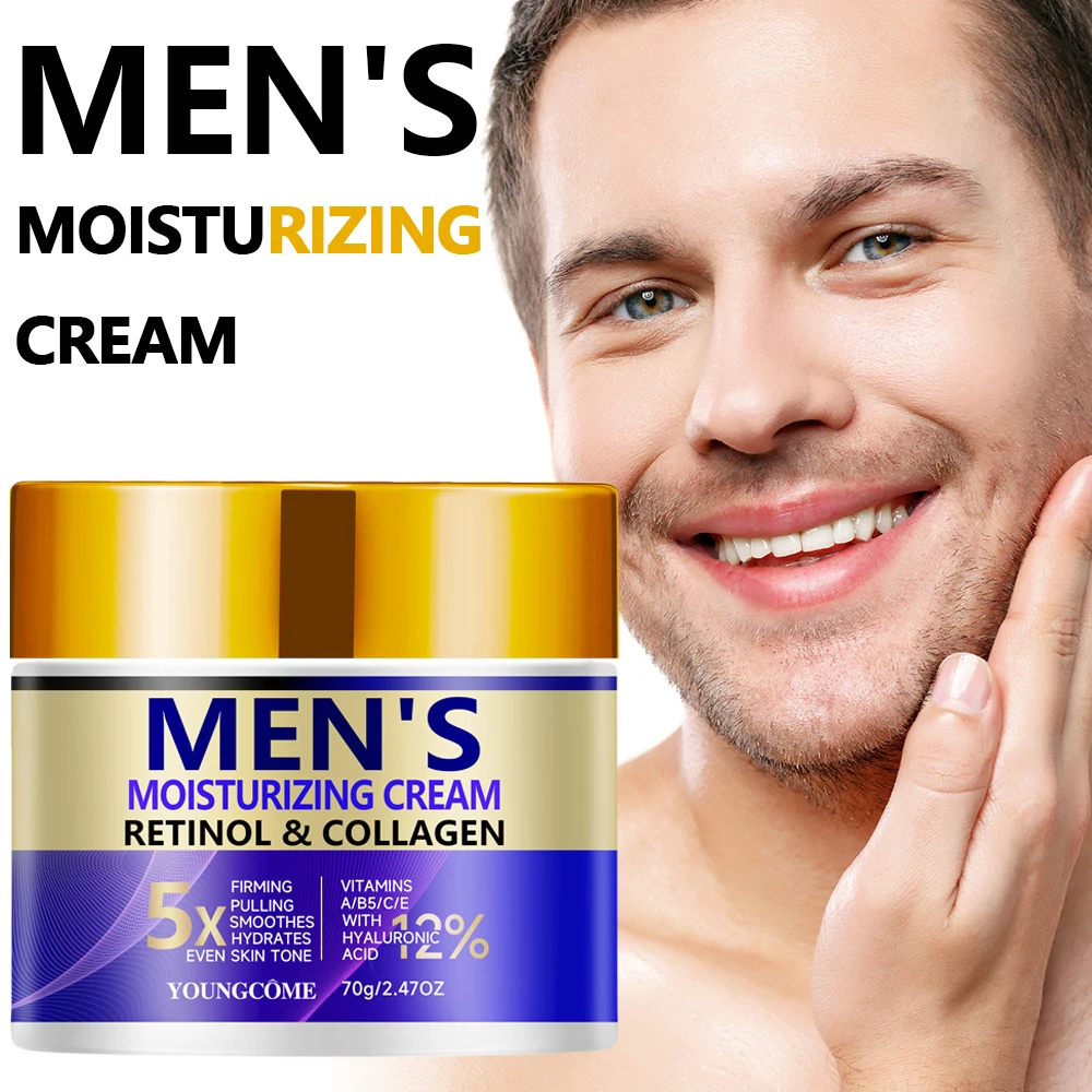 Männer Retinol Kollagen Gesichtscreme Feuchtigkeitscreme Gesichts Anti Aging Weiß Hautpflege Reparatur Verblassen Feine Linie Faltenentferner Gesichtscreme Image