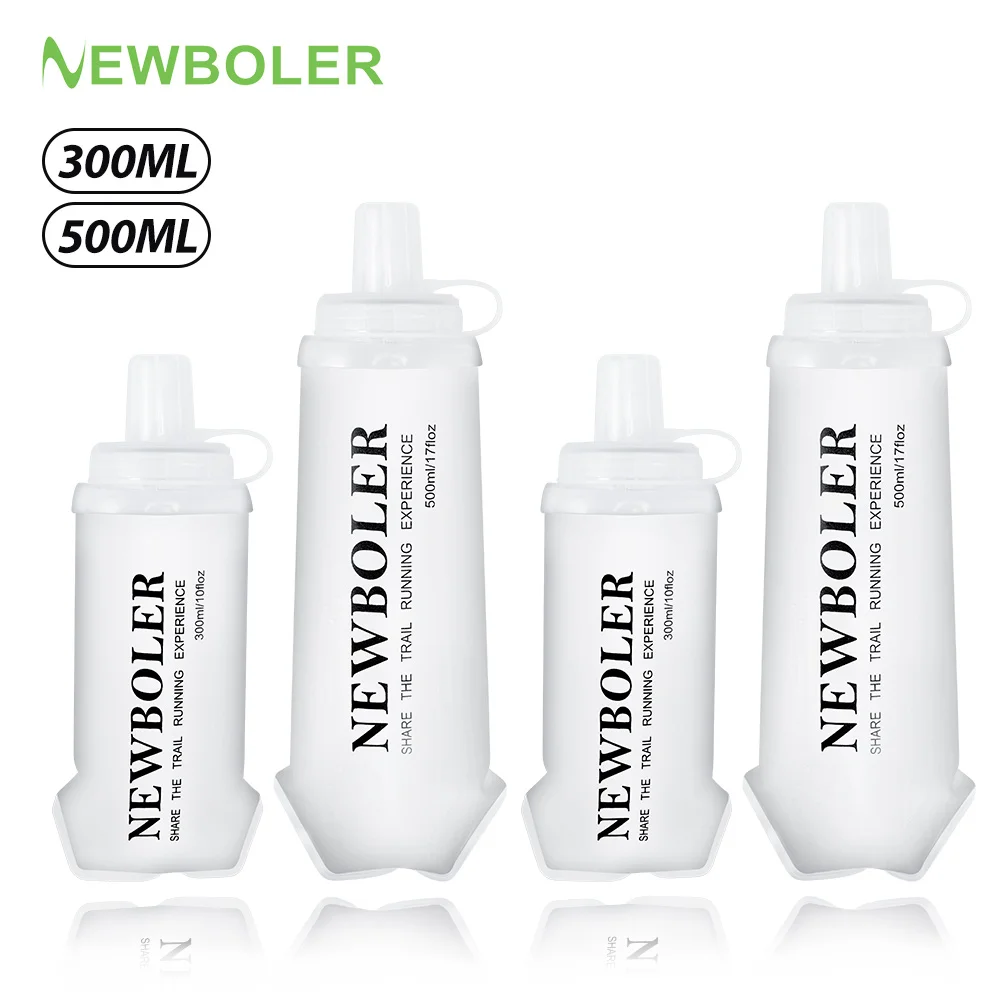 NEWBOLER Sport-Wasserflaschen, BPA-frei, zusammenklappbar, weiche Flasche, Laufen, Camping, Wandern, Hydroflasche, weiche Wasserflasche für die Hydratation Image