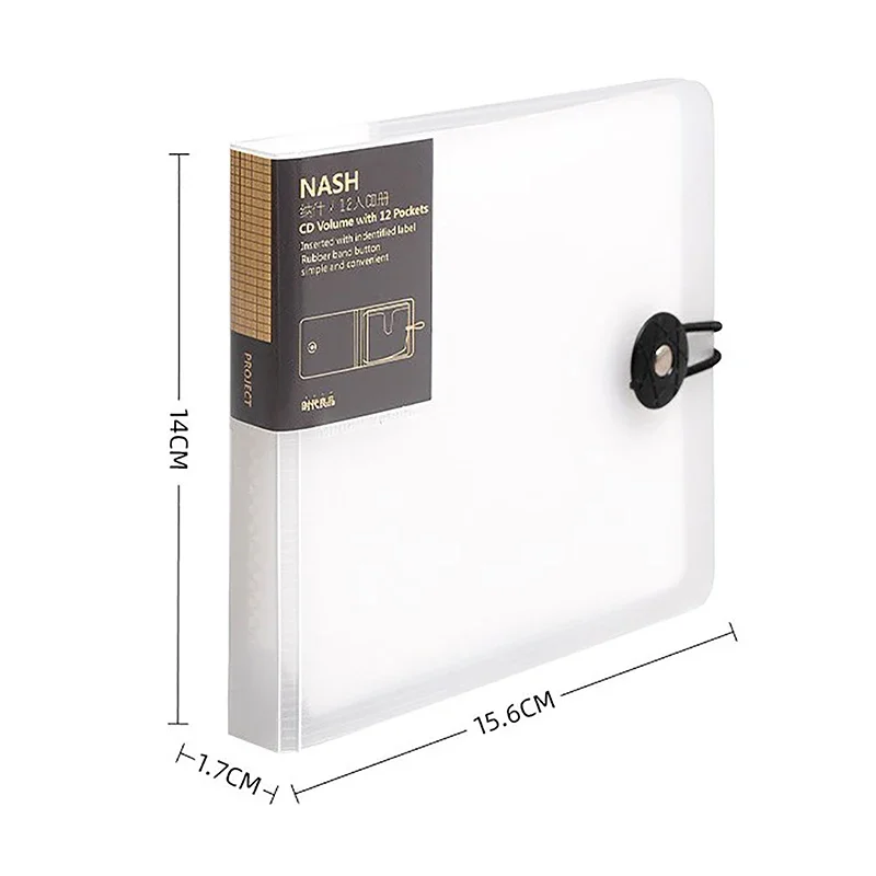 Étui pour disque CD en plastique de couleur transparente, support de DVD, portefeuille, sac de rangement, organisateur, sac de couverture, boîte d