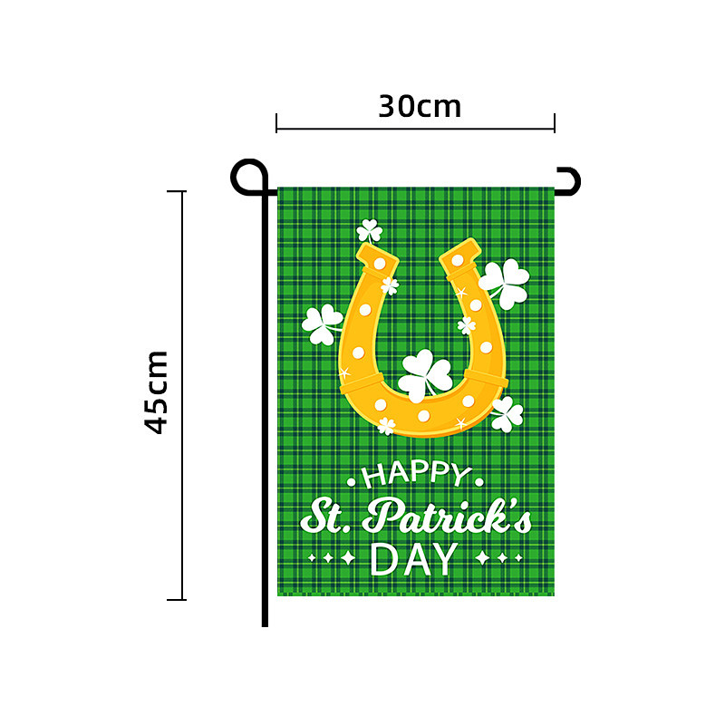 St Patrick's Day Garden Flag, Green Leaf Shamrock Design, Irish Festival Yard Decoration, St. Patrick's Day Party Décor for Outdoor Garden or Patio.