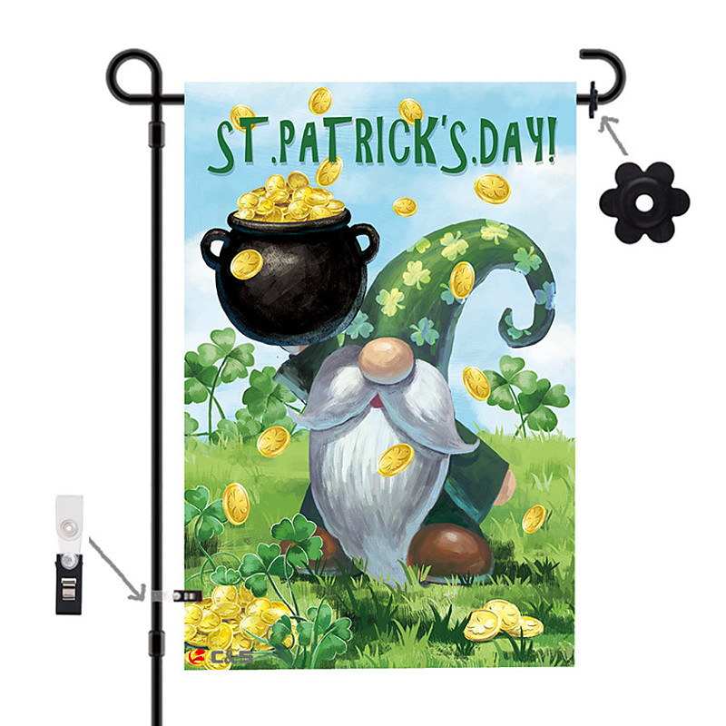 St Patrick's Day Garden Flag, Spring Yard Decoration, Irish Shamrock Design, Holiday Party Flag for Outdoor Garden, St. Patrick's Day Festival Decor.
