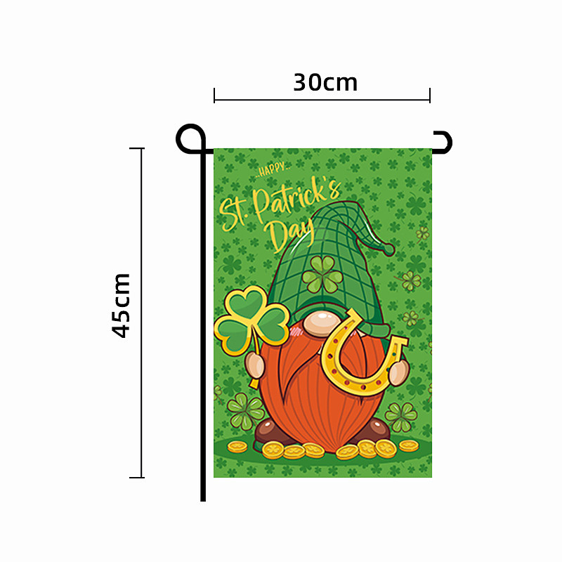 St Patrick's Day Garden Flag, Green Leaf Shamrock Design, Irish Festival Yard Decoration, St. Patrick's Day Party Décor for Outdoor Garden or Patio.