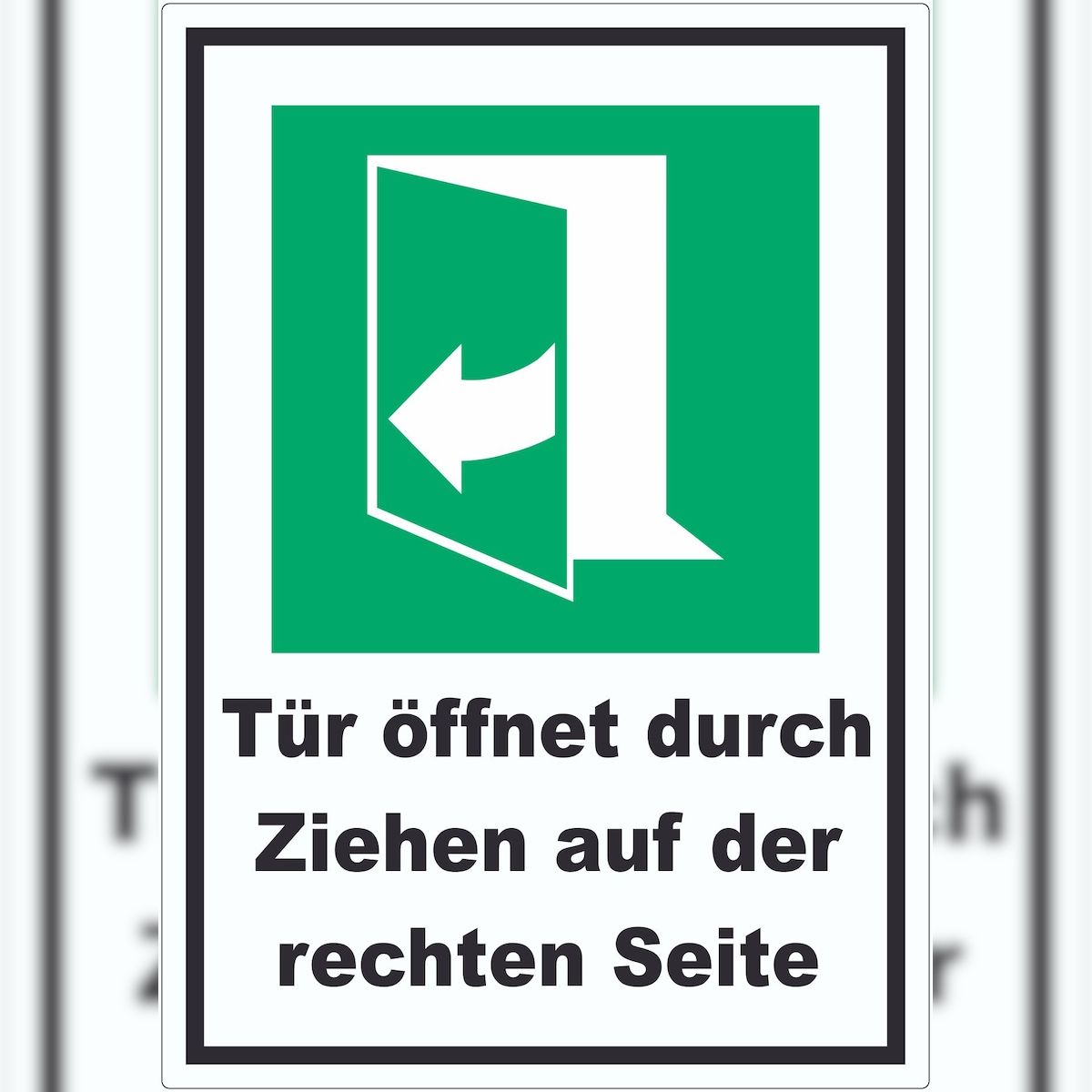 HB-Druck Tür öffnet durch Ziehen auf der rechten Seite Aufkleber A9 (37x52mm) Image