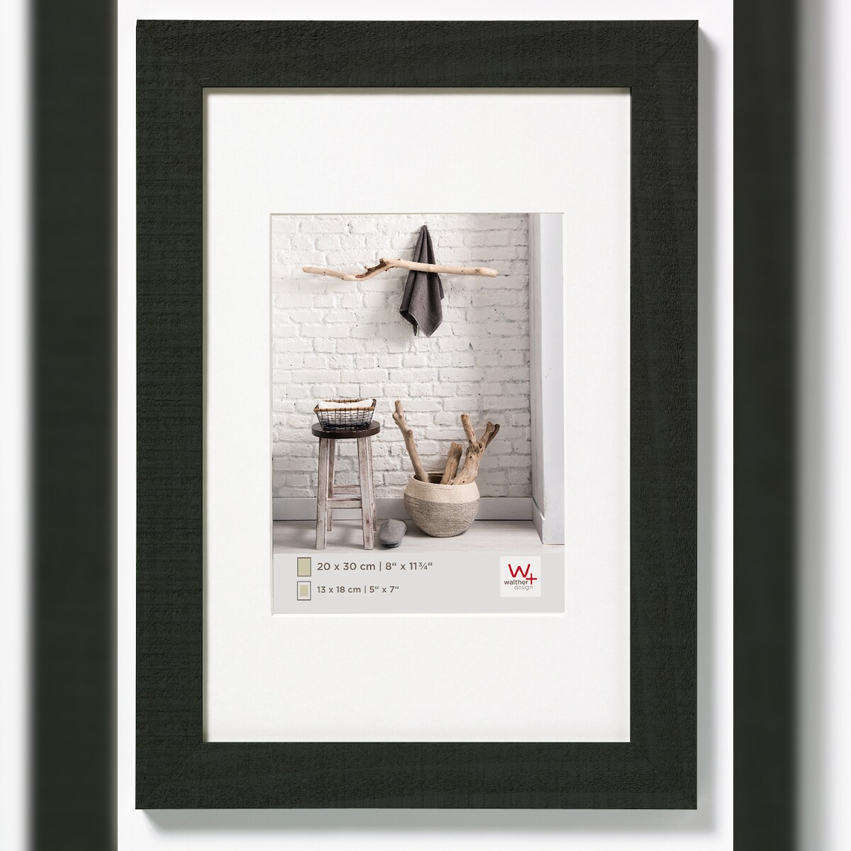 walther + design Home Holz Bilderrahmen 13x18 cm SCHWARZ Image