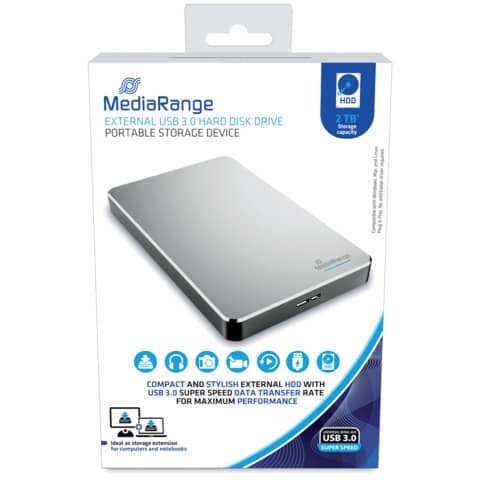 Festplatte HDD extern 2TB silber Image