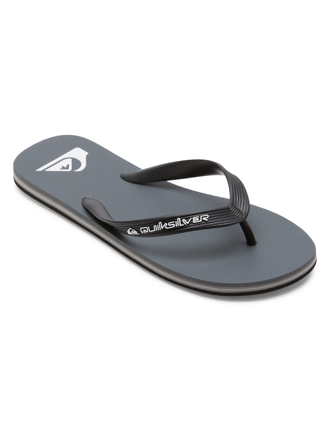 Sandale QUIKSILVER "Molokai Core", Herren, Gr. 13(46), grau (grau 1), Obermaterial: Synthetikmaterial / Außensohle: Moosgummi, Schuhe Sandale