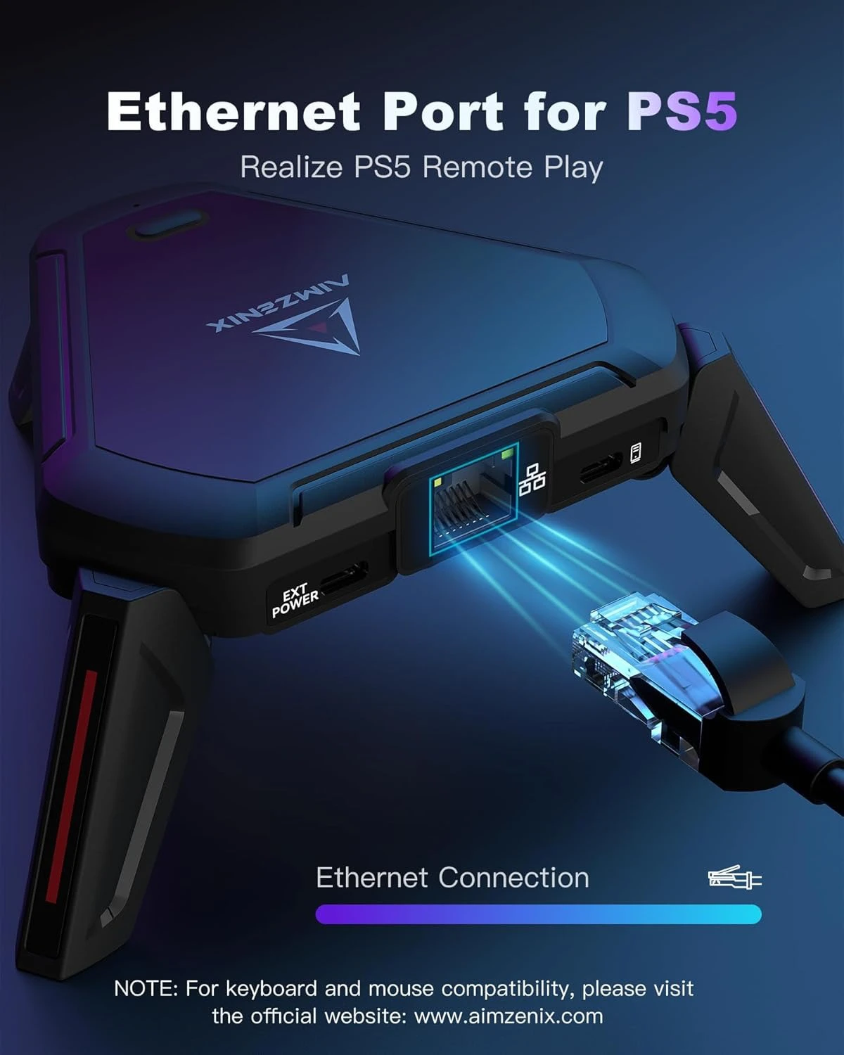 Aimzenix Pure Version Monster AX600 Tastatur- und Mauskonverter für PS5, PS4, Xbox Series X/S, Xbox One und Nintendo Switch | für Image