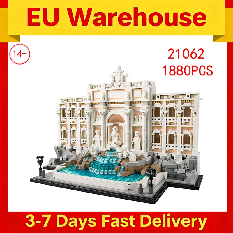 1880 Stück Trevie Brunnen Baustein Modell Bau Ziegel Zimmer Dekor Erwachsene Geburtstagsgeschenk Kompatibel mit Set 21062 Image