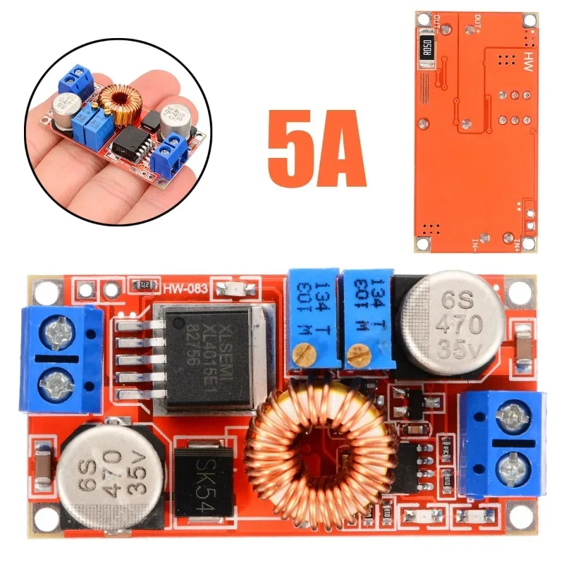 2PCS Effiziente Einstellbare 5A DC-DC Buck Modul Konstantstrom Spannung Regler Step Down Converter Lade Board 5V 12V 24V Image