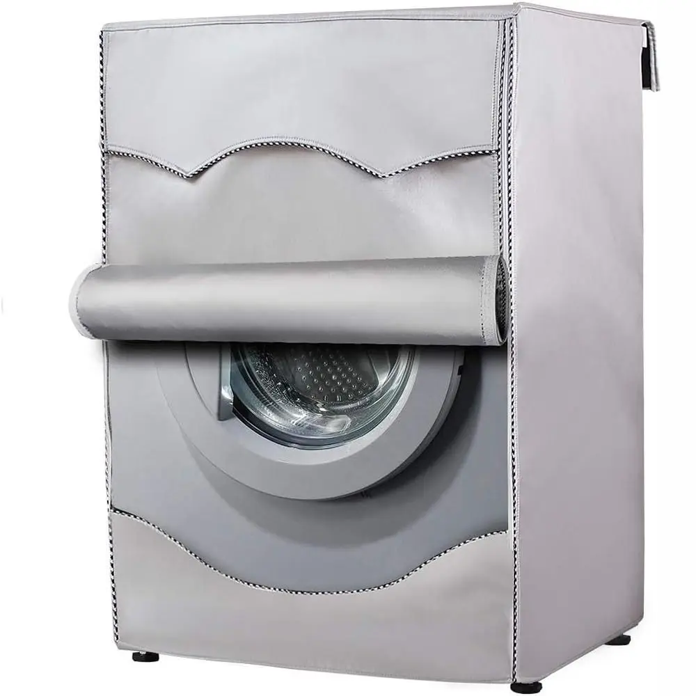 New Universal Washing Machine Cover Oxford Silver Waterproof Cover With Roll Edge Washer Dryer Cover For Front Loading Machine