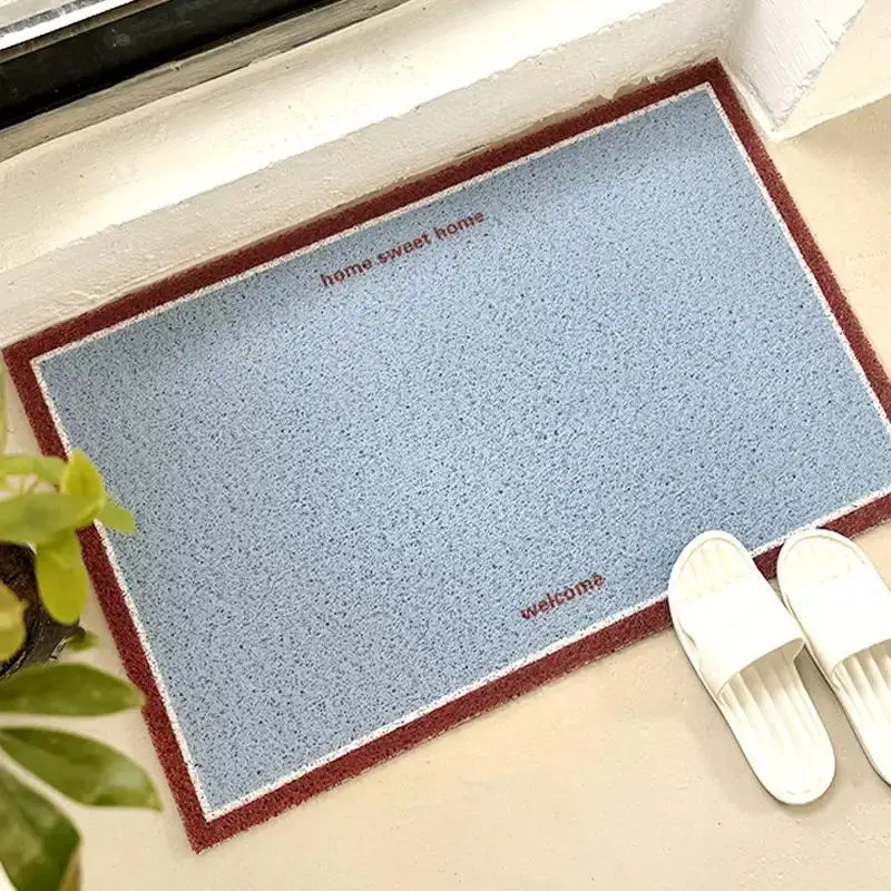 Schmutzabweisende PVC-Seidenring-Fußmatte – einfarbige Haustürmatte für den Innen- und Außenbereich Image