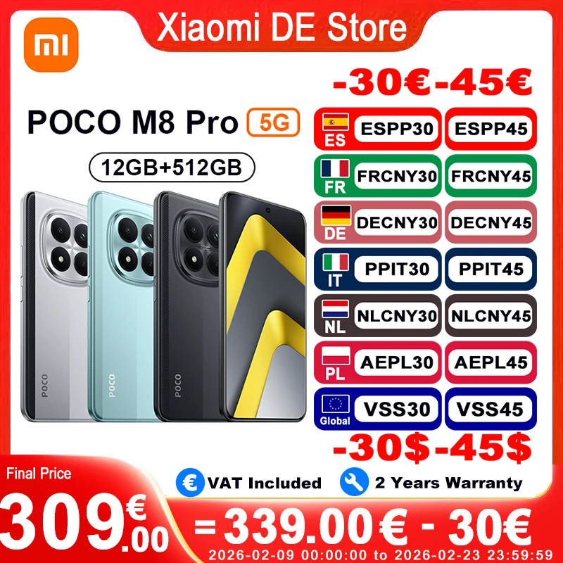 Global Version POCO M8 Pro 5G Massive 6500mAh (typ) Battery 6.83" CrystalRes 1.5K AMOLED Display Snapdragon® 7s Gen 4 Image