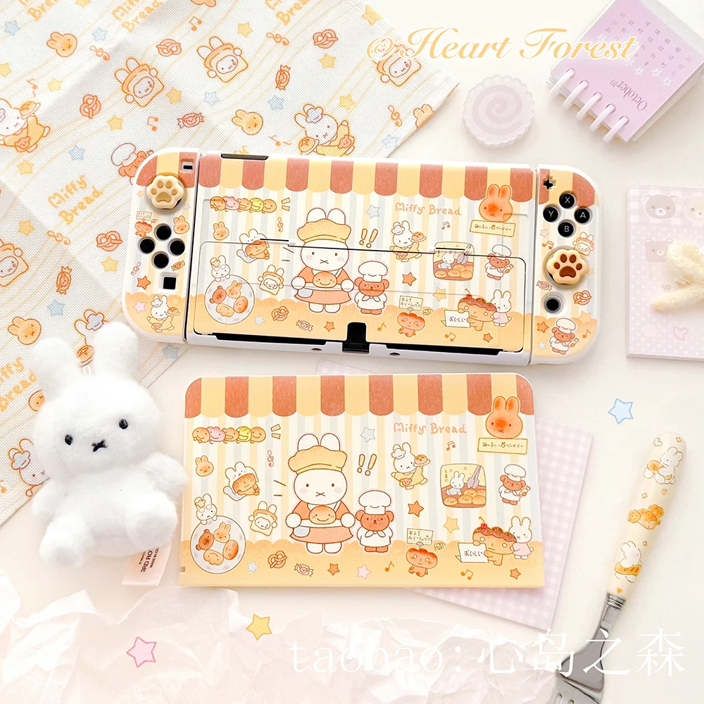 Ins Style Cartoon Switch Case Cute Rabbit Bear Console Hard Case für Nintendo Switch OLED Lite Joy-Con Dock Protector Caver Image