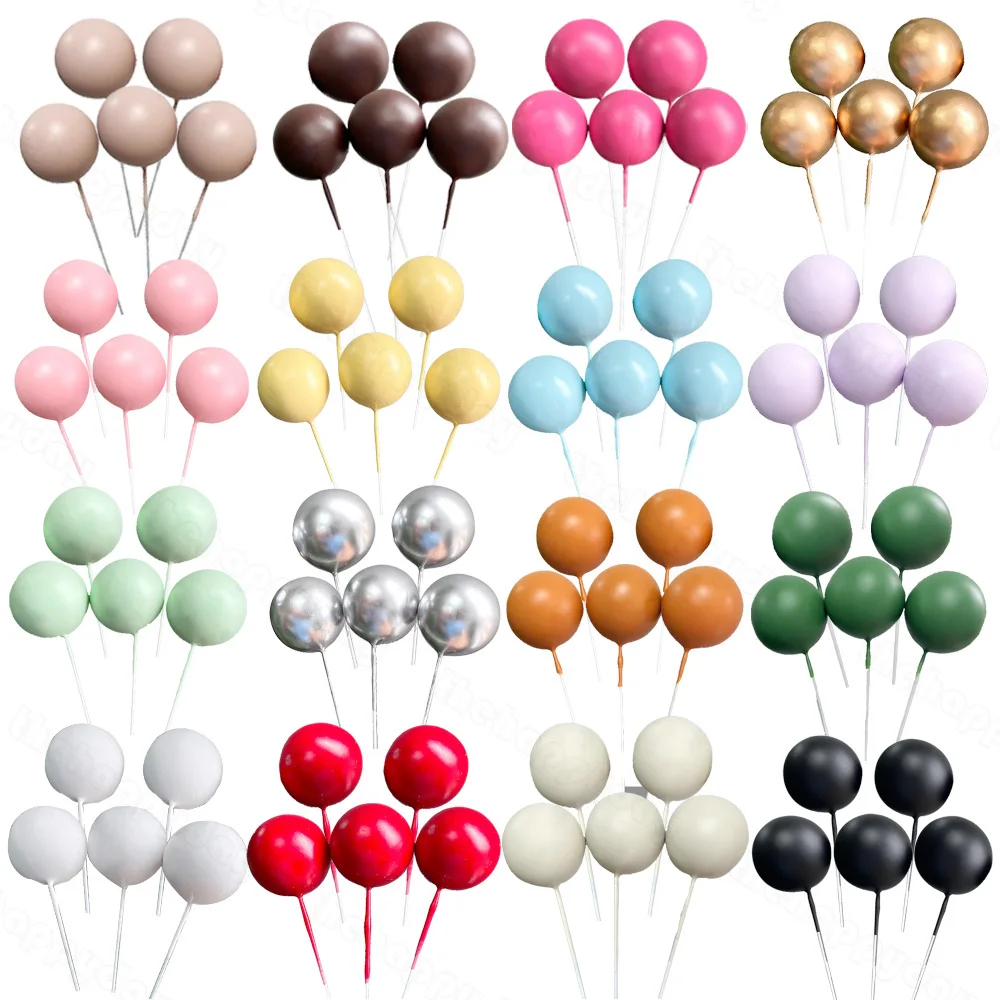 5 pezzi toppers per torta palline in oro argento decorazioni per torta di compleanno fai da te cupcake cake topper per baby shower palline per torta nuziale topper