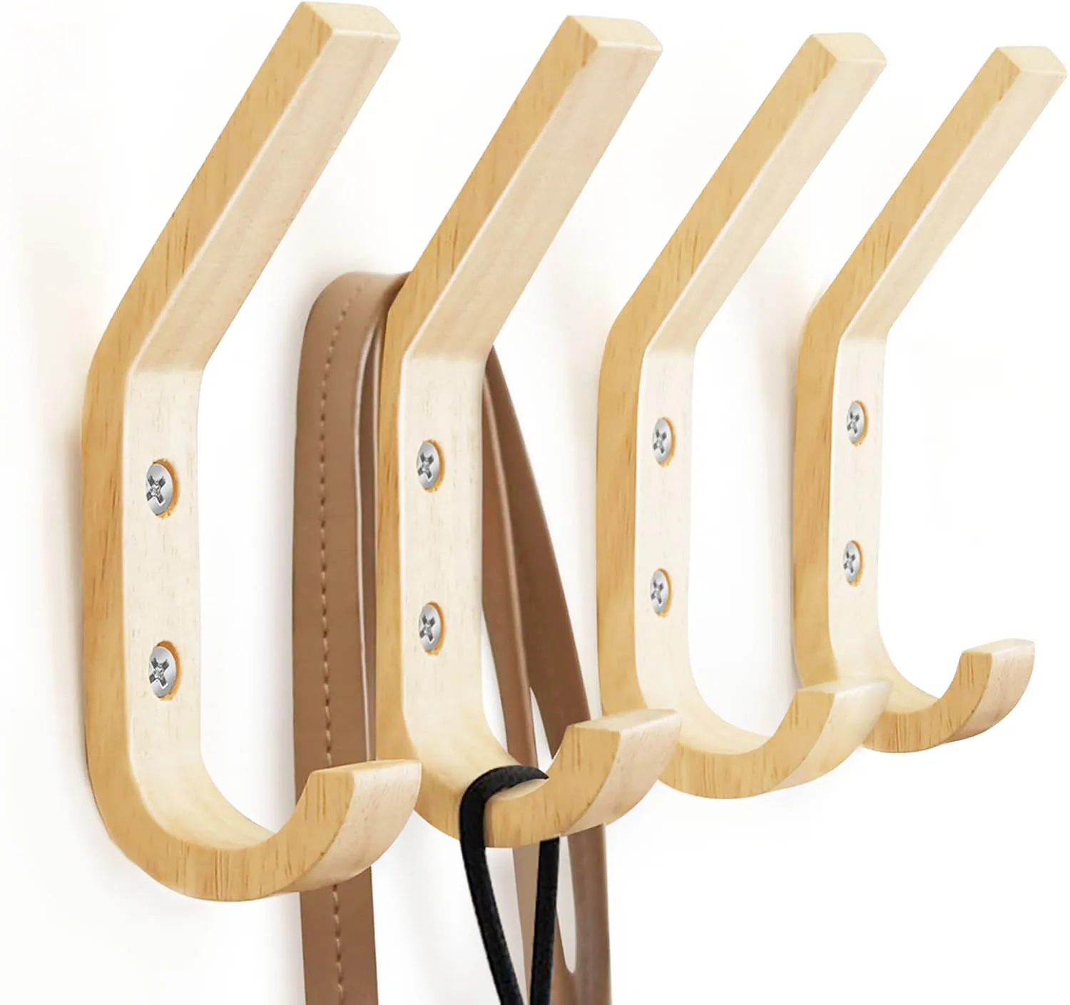 4 Stück Kleiderhaken aus Holz, Wandhaken, dekorative Vintage-Haken, Organizer, Wandhaken für Wandbehang, Mäntel, Schlüssel, Kappe, Tasse